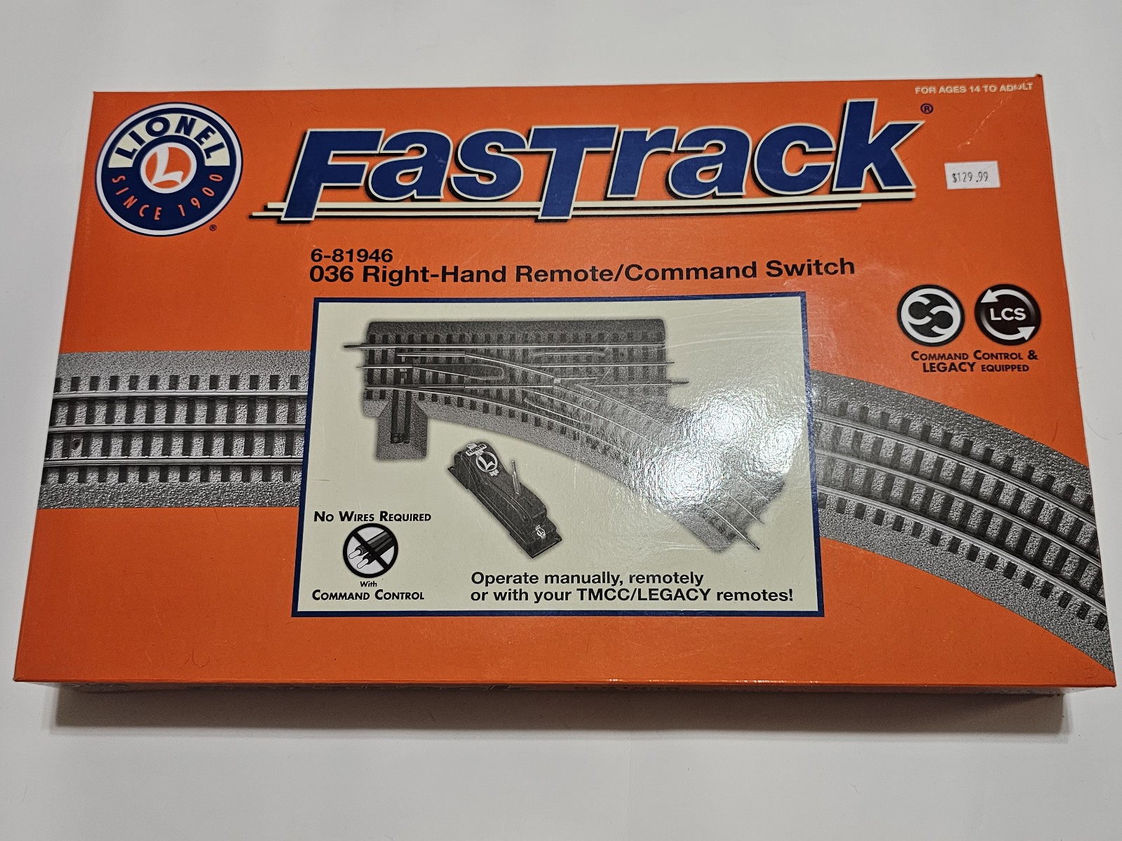 Lionel FastTrack 6-81946 O36 Right-Hand Remote/Command Switch O Gauge