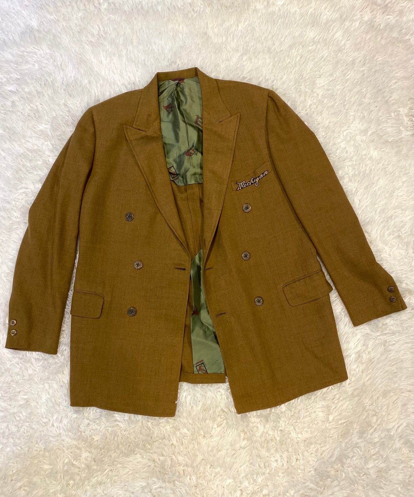 Vintage Richman Brothers Blazer Jacket Michigan Patch.