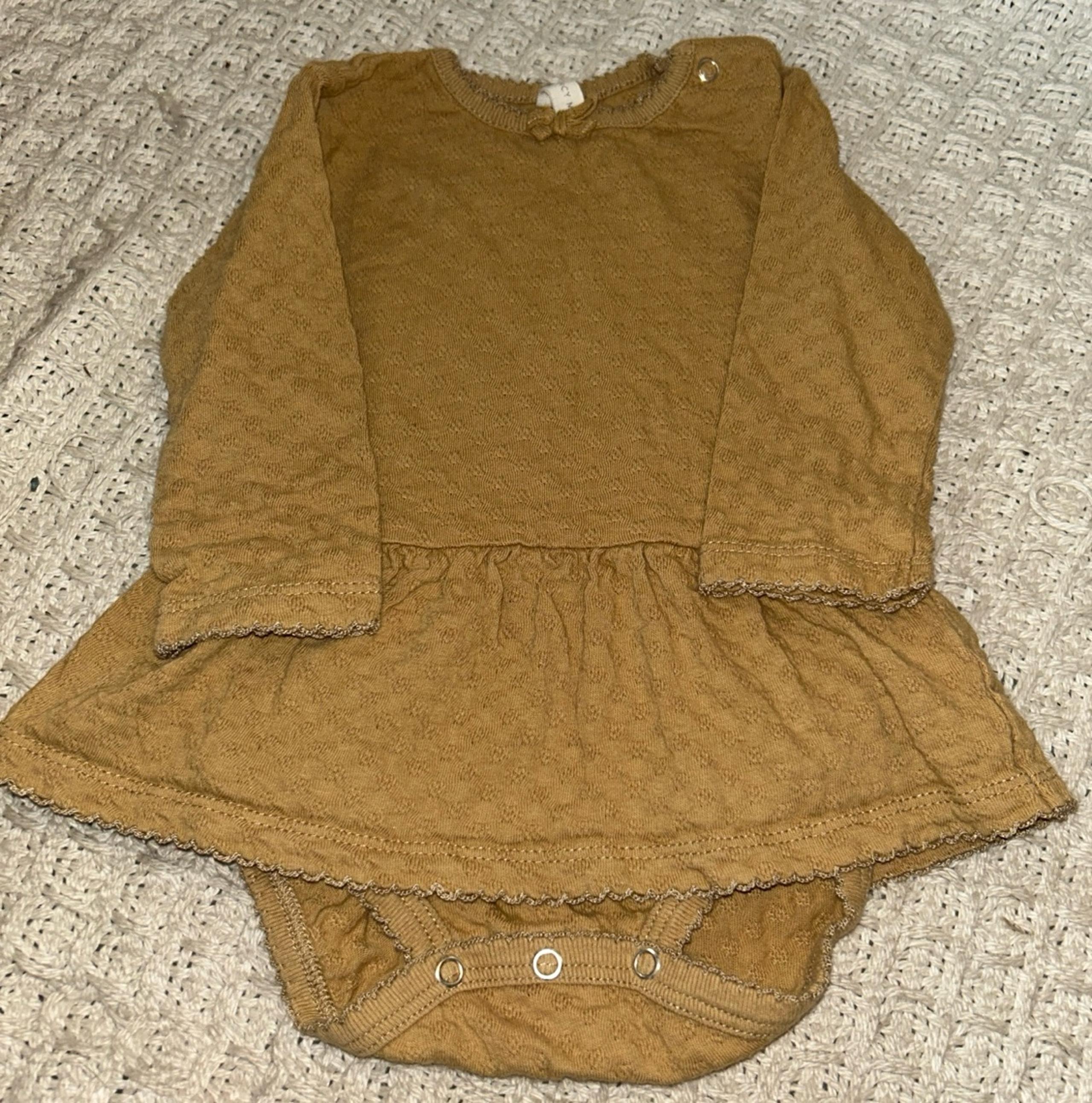 Honey Pointelle Skirt Long Sleeve Onesie ~Sz. 3-6 mth - Quincy Mae