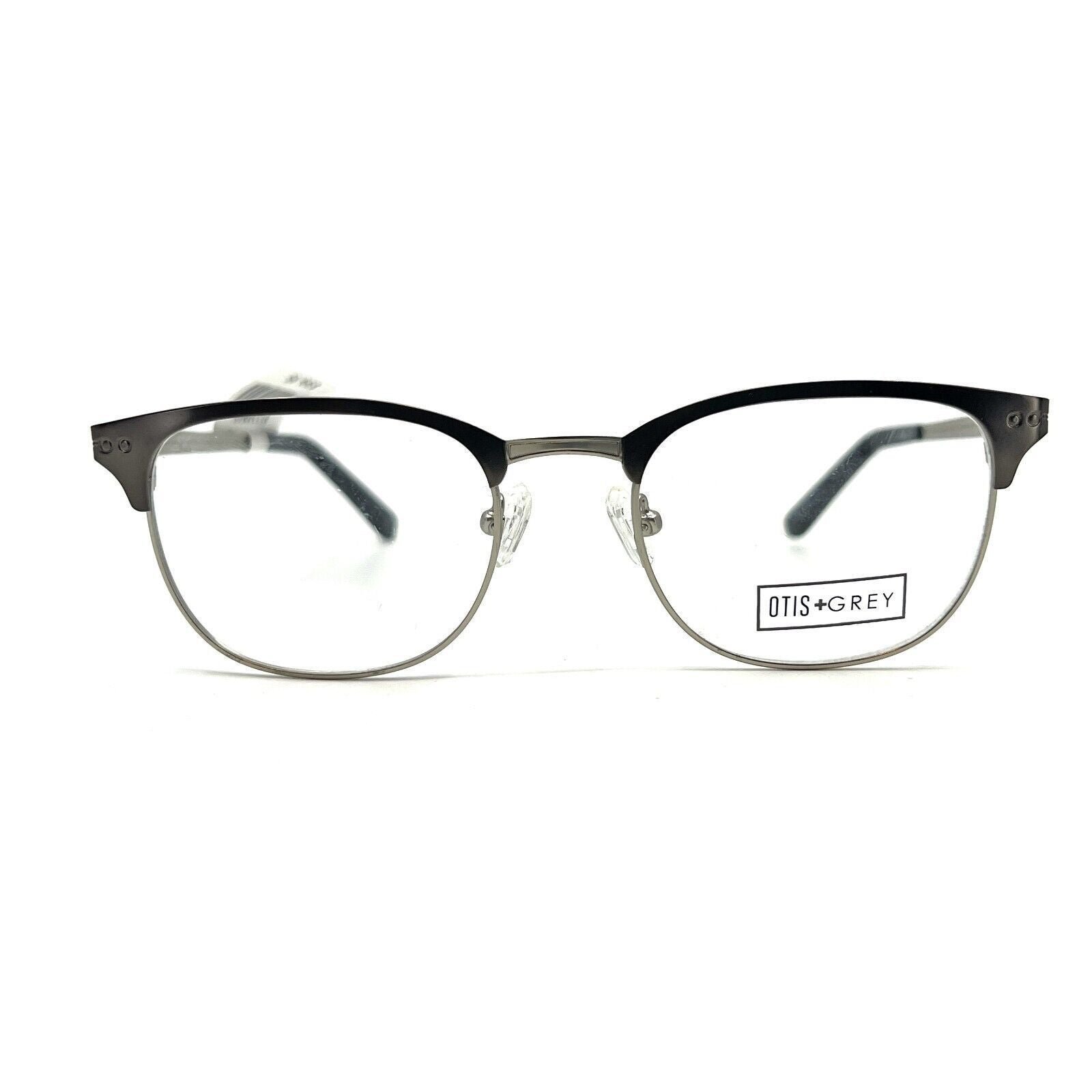 OTIS + GREY OG 7002 GUN Black Round Mens Full Rim Eyeglasses Frames 50-19-140