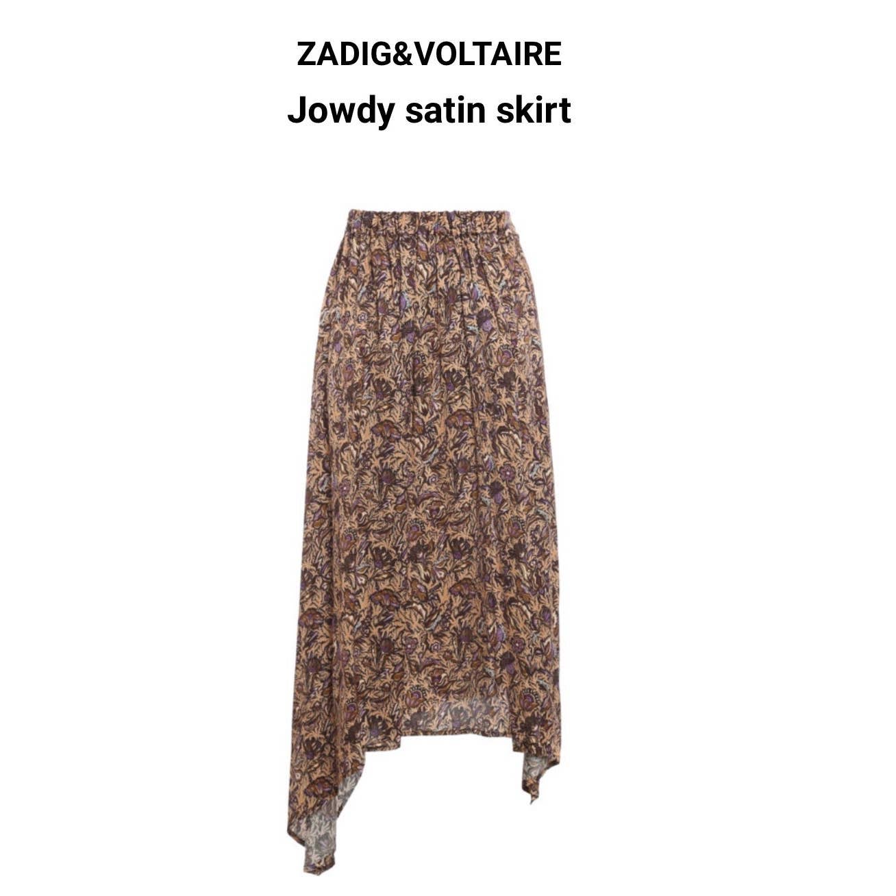 ZADIG& VOLTAIRE Jowdy Satin Thorn Skirt Size 34 / 4 / S