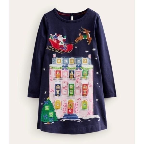 Mini Boden 24 Days of Christmas Advent Calendar Lift A Flap Appliqué Dress 5-6