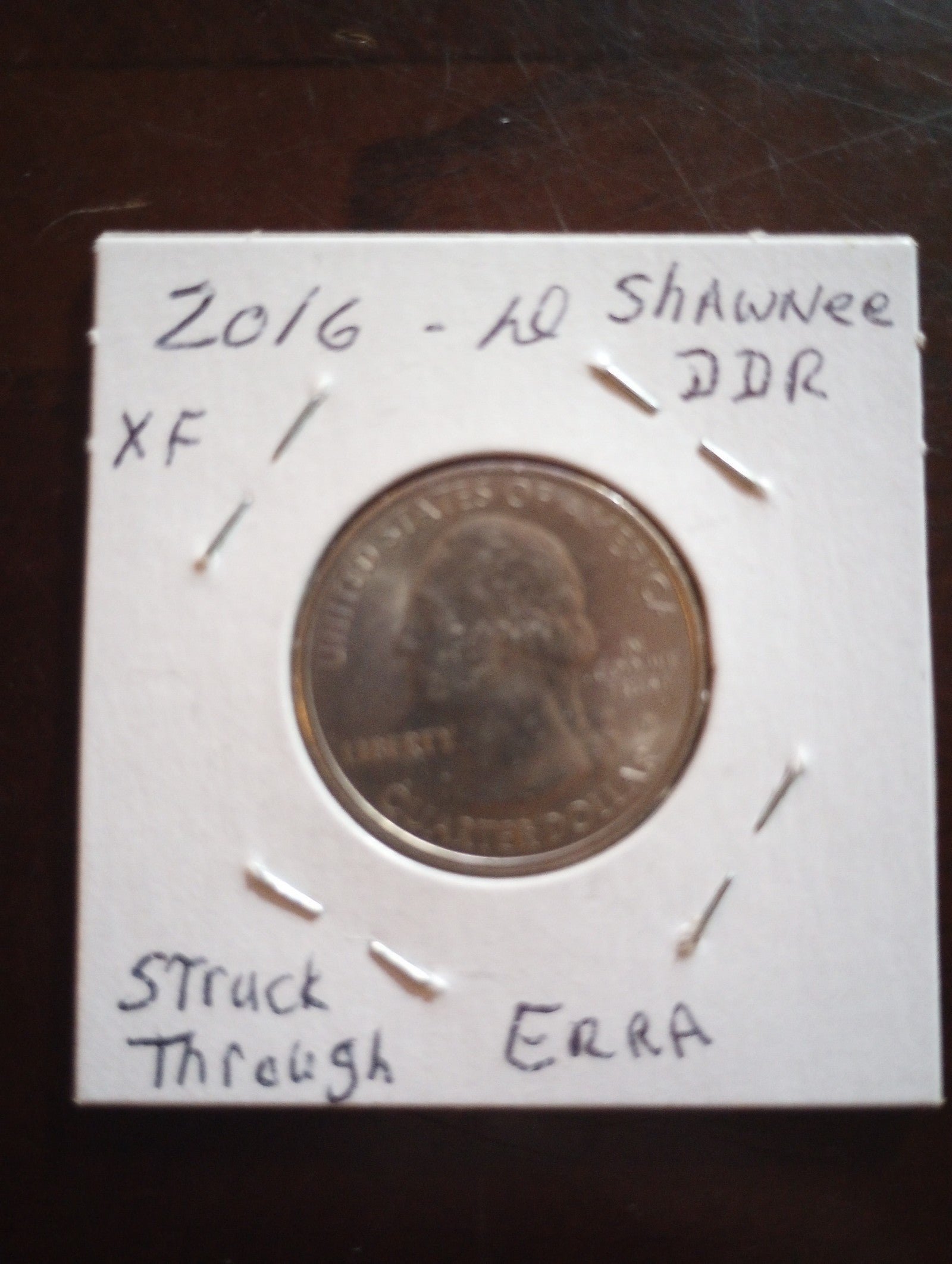 2016 XF d Shawnee quarter DDR and struck through