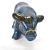 Vintage Chinese Porcelain Animal Figure of a Pig with Blue Monochrome Glaze