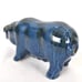 Vintage Chinese Porcelain Animal Figure of a Pig with Blue Monochrome Glaze