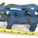 Vintage Chinese Porcelain Animal Figure of a Pig with Blue Monochrome Glaze