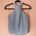 Keepsake Baby Blue Pleated Halter Top