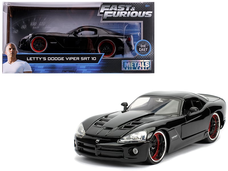 Letty's Dodge Viper SRT 10 Black Fast & Furious Movie 1/24 Diecast Model Car b