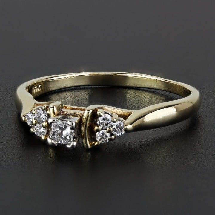 14k Yellow Gold Princess Diamond Engagement Ring by Leer Gem Ltd.