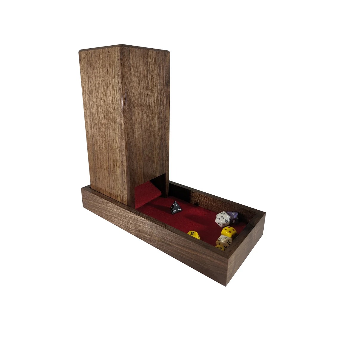 Dice Tower and Tray - Walnut - Handcrafted in Tennessee