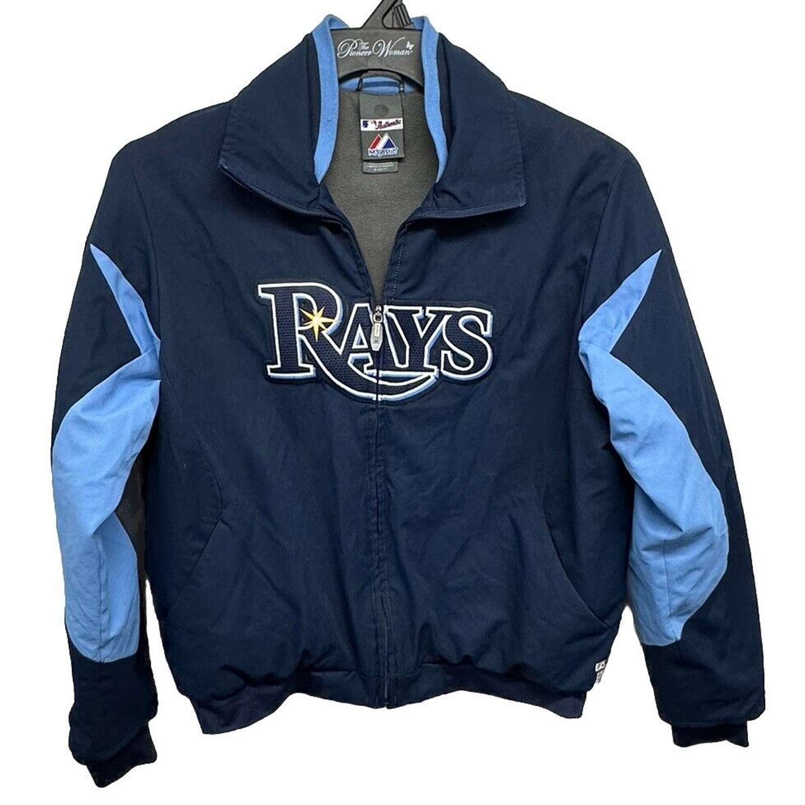 MLB Authentic Majestic Tampa Bay Jacket Size Small Full Zip Therma Base Lined