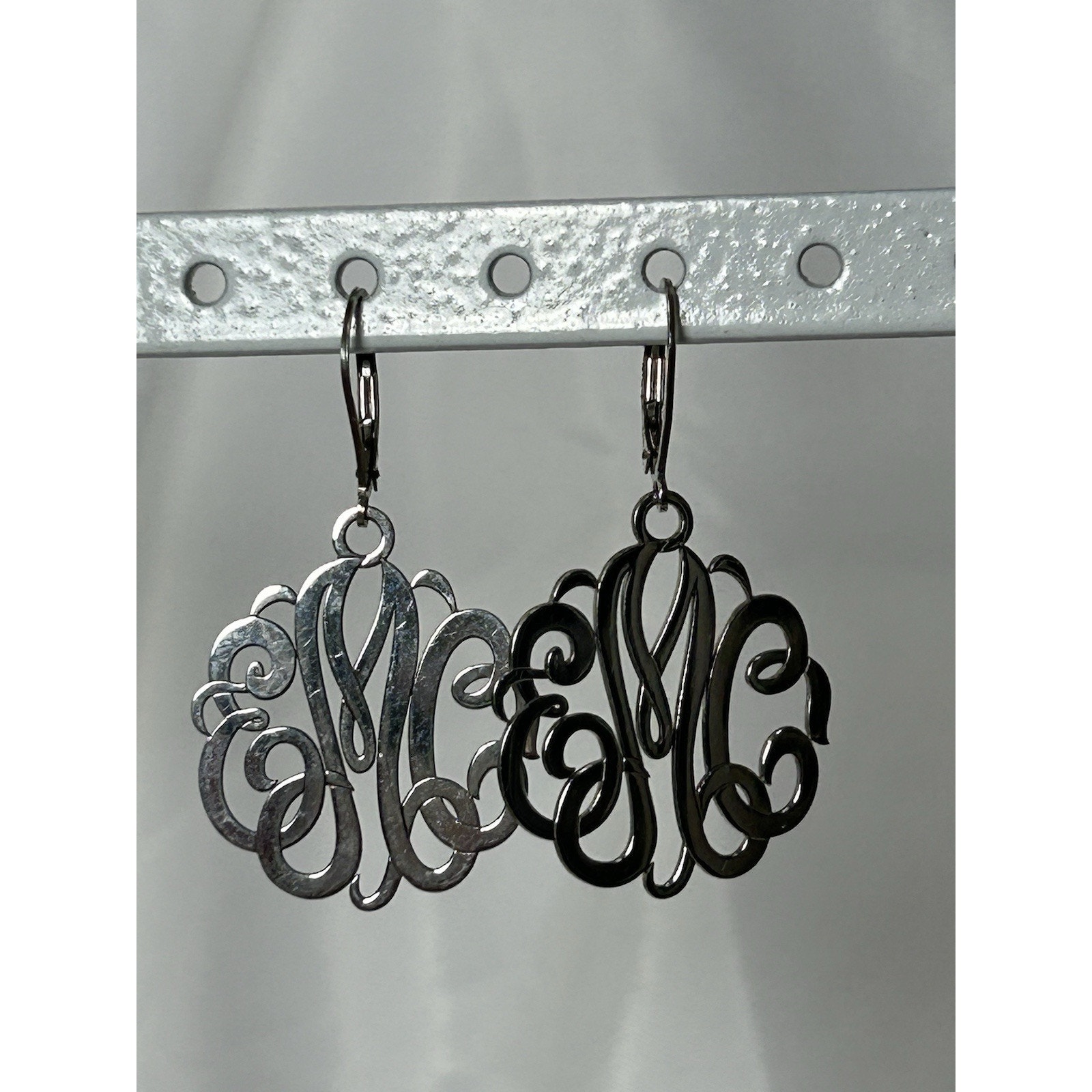 Lovely Sterling Silver Monogram Earrings