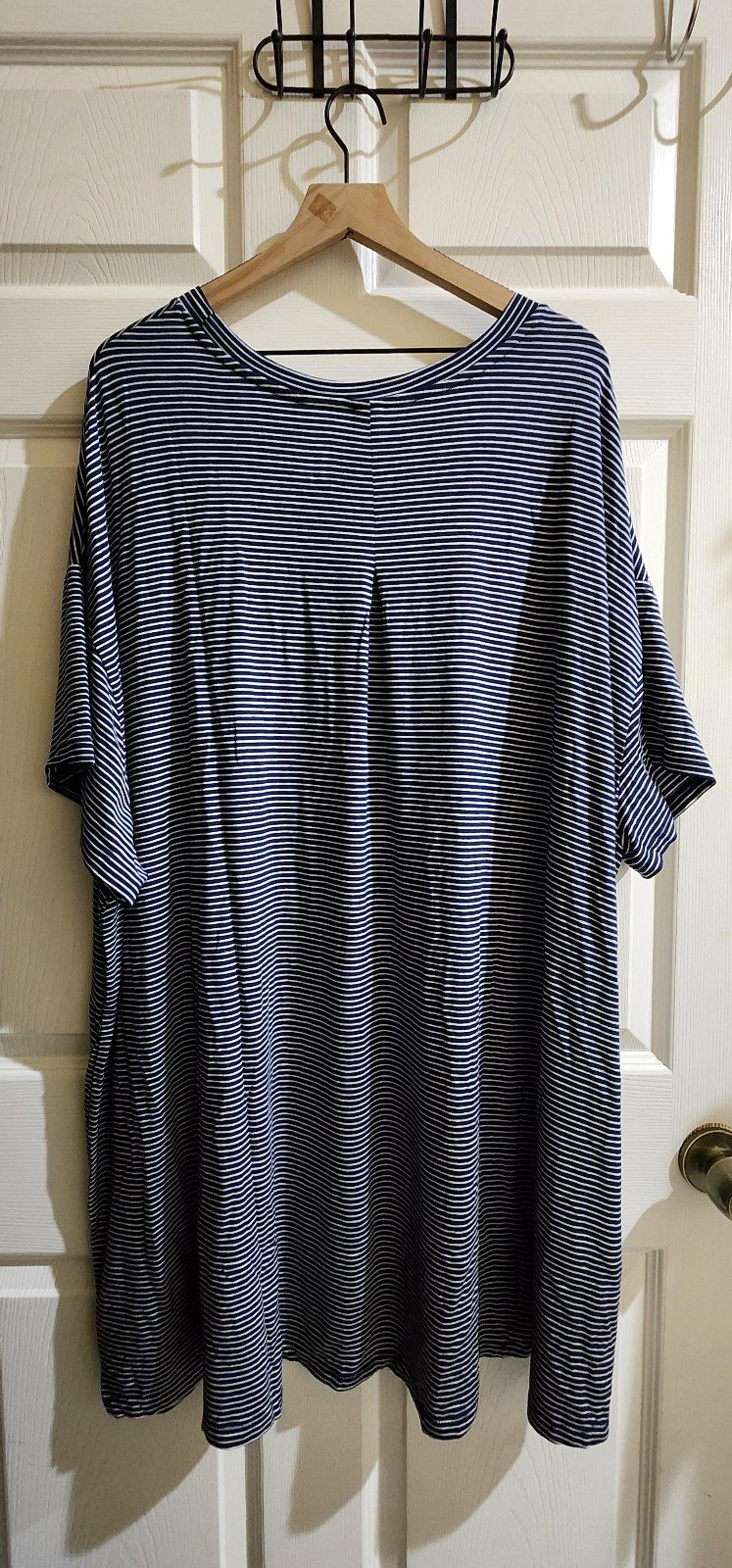 NWT 4X Stars Above Womens Striped Short Sleeve Beautifully Soft Nightgown Modal