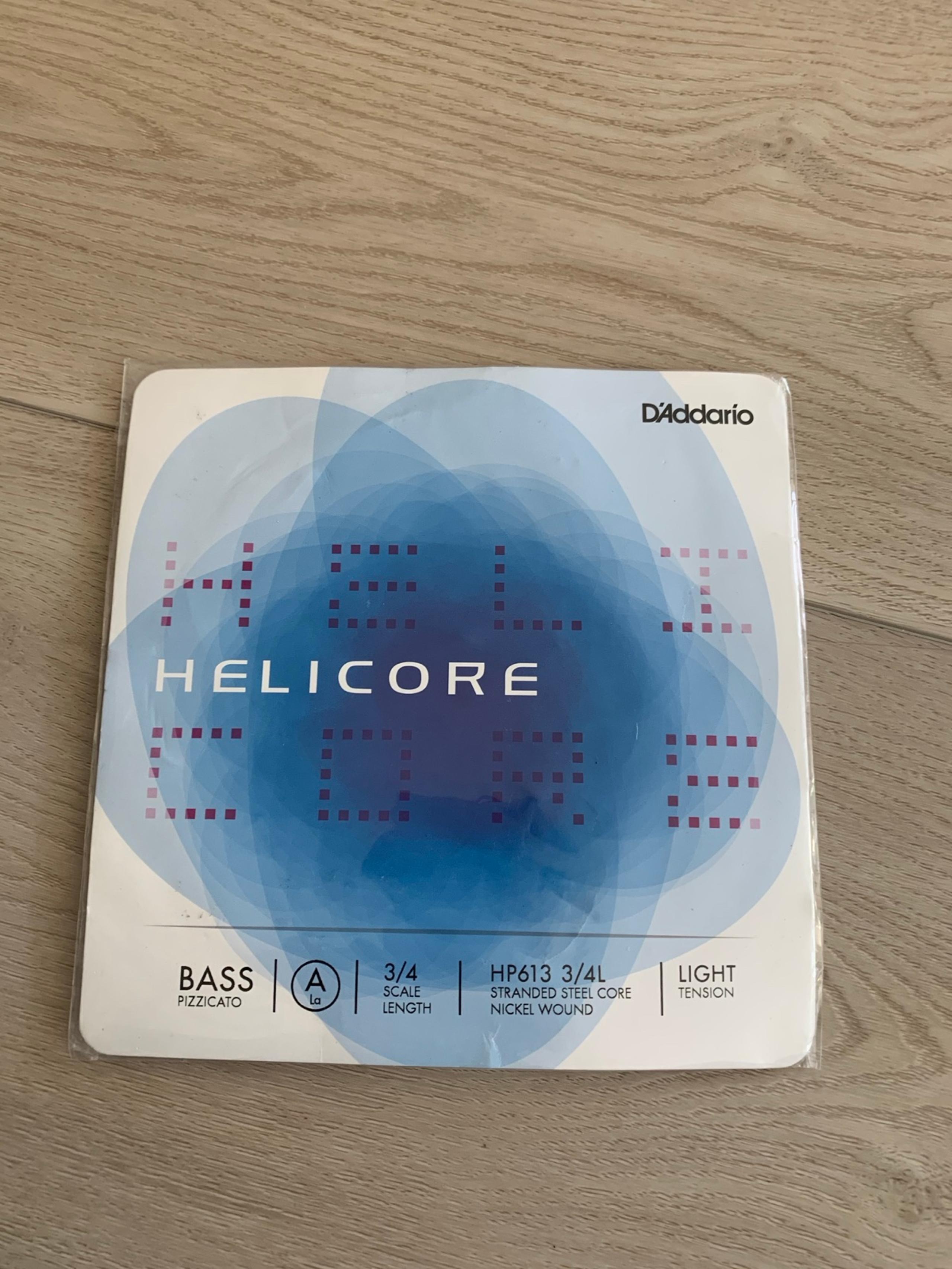 D'Addario Helicore Pizzicato Bass Single A String, 3/4 Scale, Light Tension