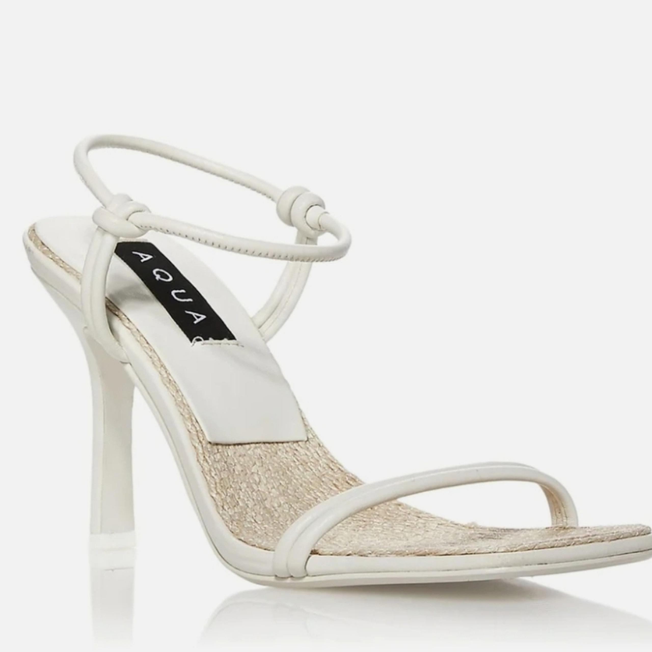 Aqua Alaya Strappy High Heel Sandals White 10