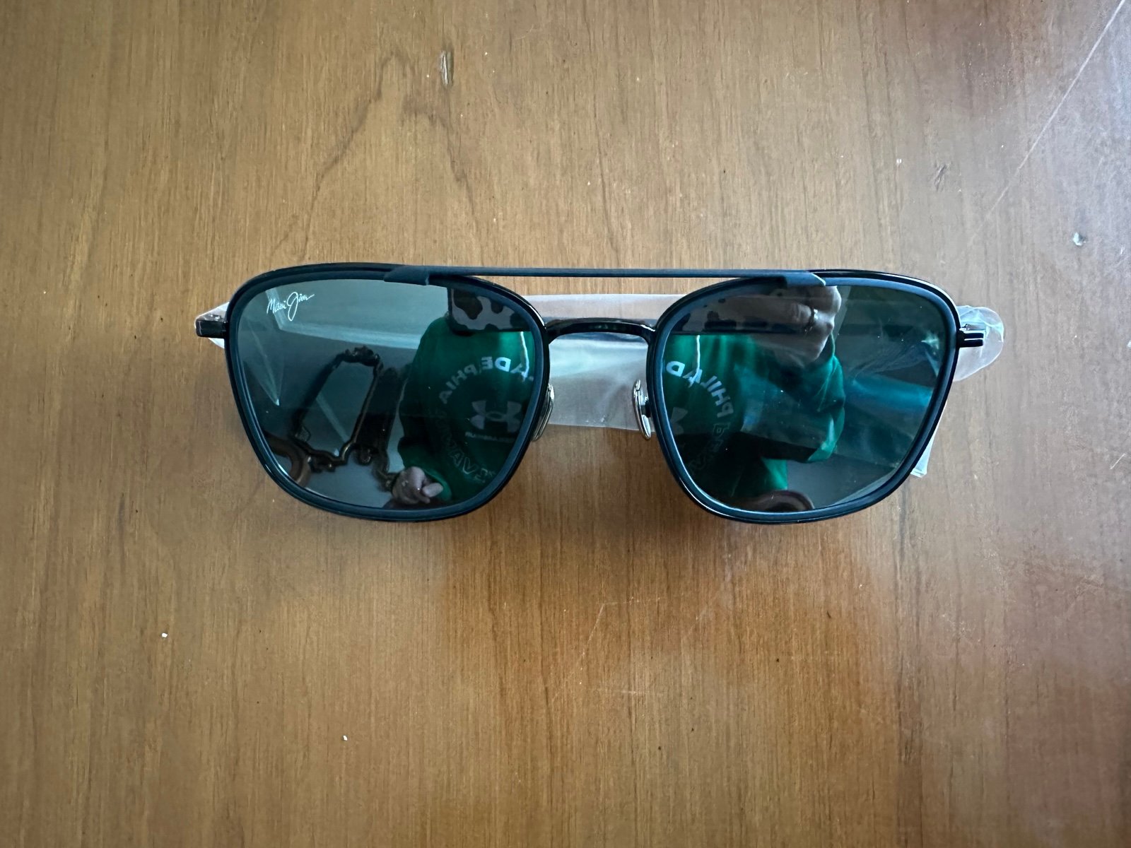 MAUI JIM FOLLOWING SEAS MJ BLACK W/ MATTE BLACK POLARIZED SUNGLASSES NWT