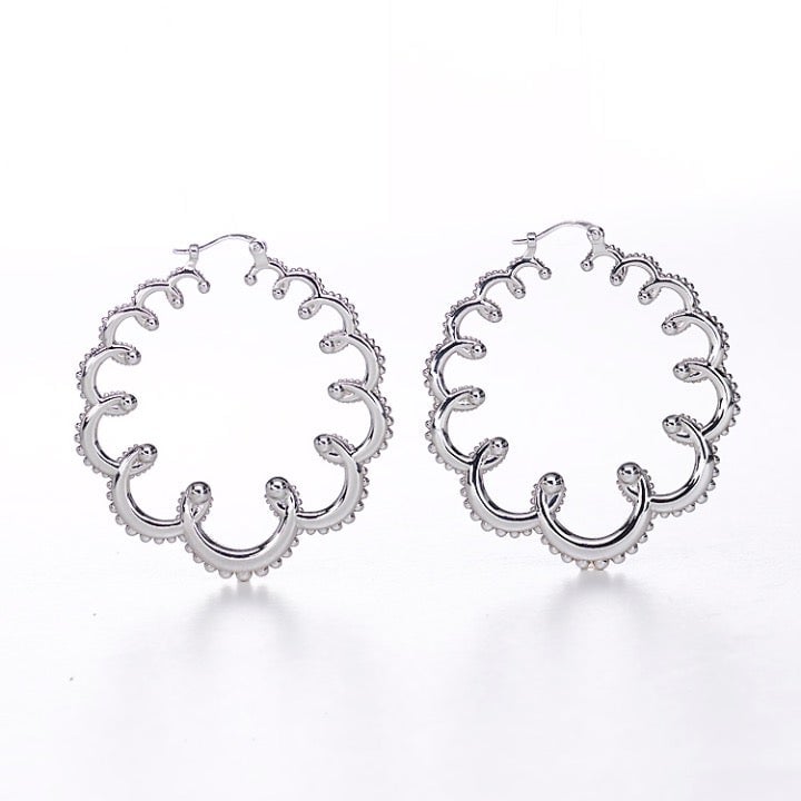 Ellen Himic Sterling Silver Garland Hoop Earrings