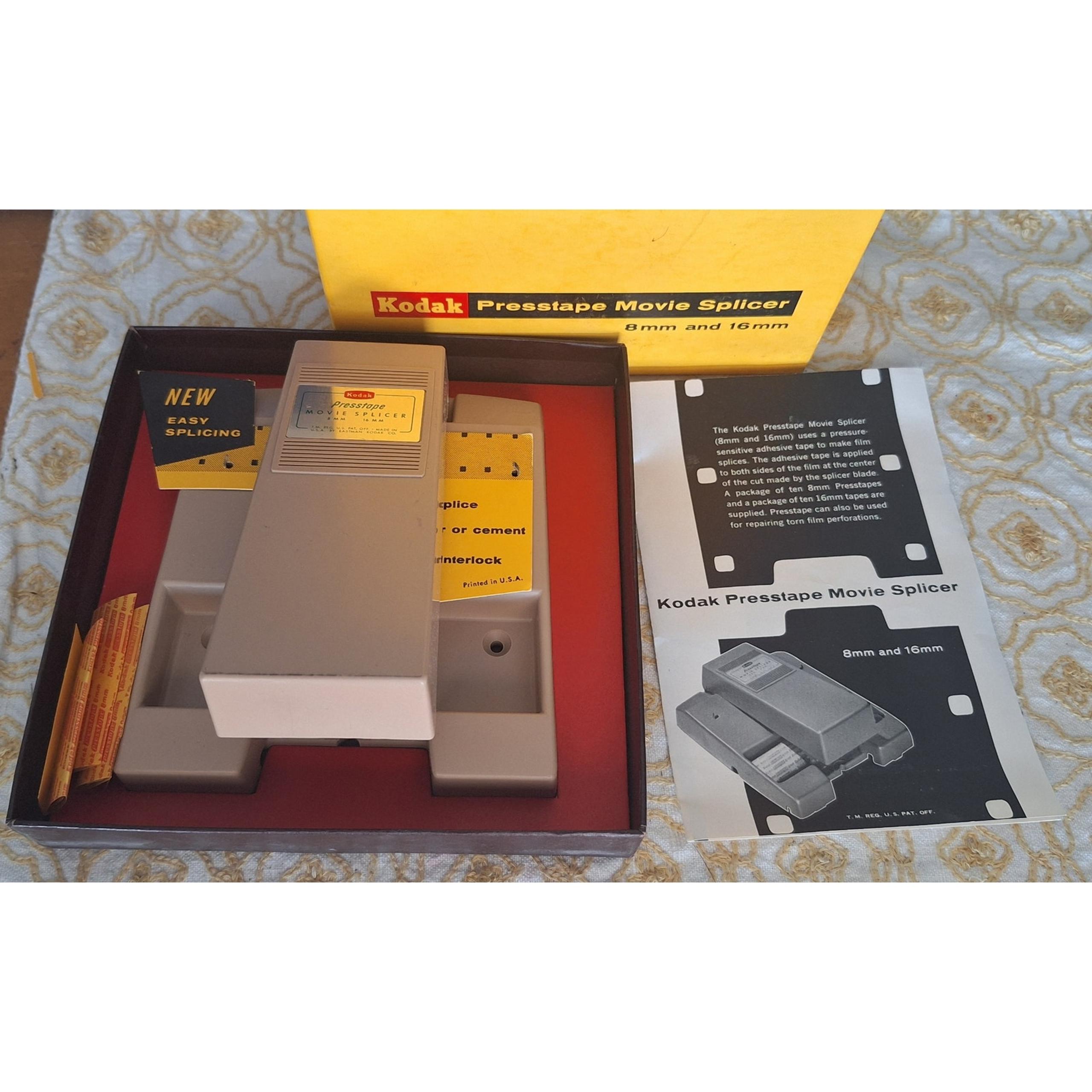 Kodak Presstape Universal Splicer 8mm Super 8 16mm w/Manual & Tape- Never Used!