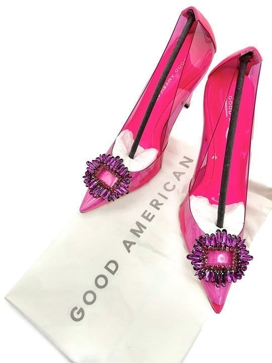 NEW GOOD AMERICAN Cinder - F*Cking - Rella PINK Crystal Glass Cinderella NIB 8.5