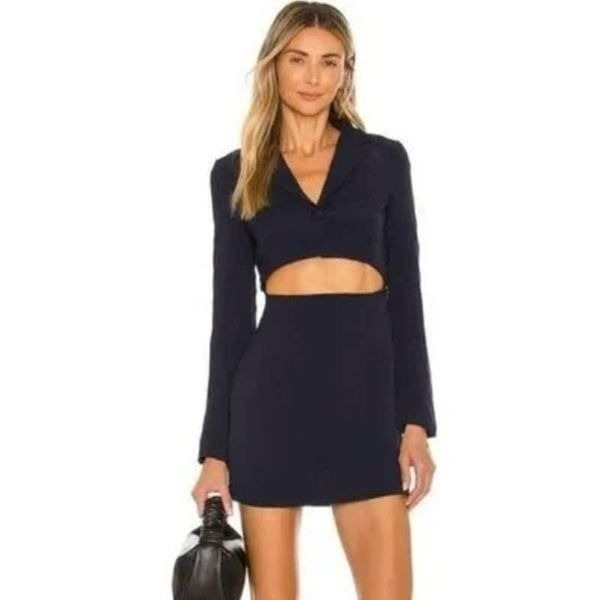 Superdown Kendra Cut Out Dress in Navy SZ XL