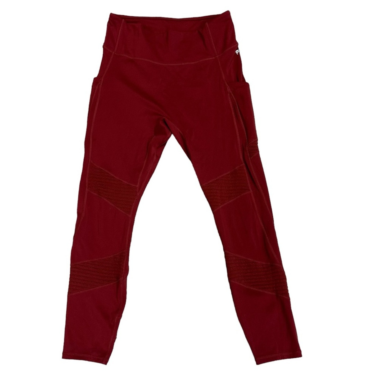 Fabletics Anywhere Motion365 High Waisted Moto 7/8 Leggings Size Large Burgundy