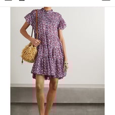 MARANT ÉTOILE Lanikaye ruffled tiered floral-print cotton-voile mini dress
