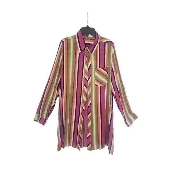 Velzera coastal grandma striped button down size small
