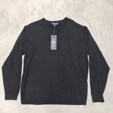 Hart Schaffner Marx Sweater V-neck Pullover Men's XL Black 100% Merino Wool Golf