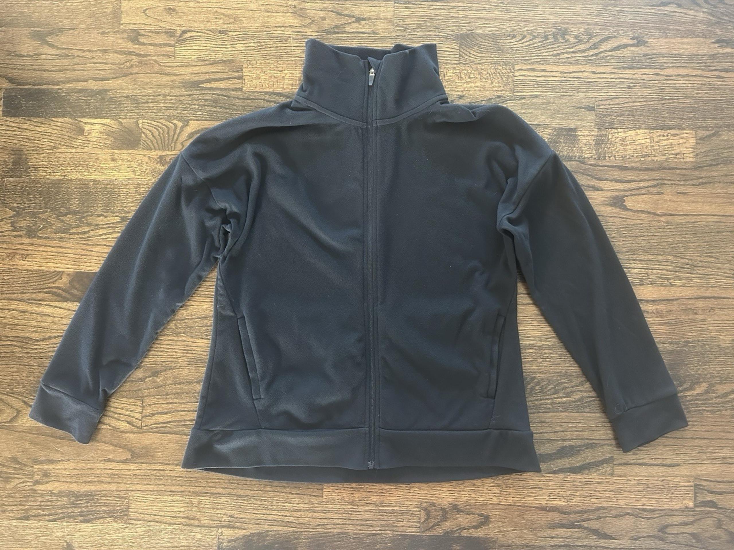 MONDETTA Women Medium Black Fleece Soft Full Zip Athletic Jacket Coat Sweatshirt