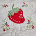 Vintage Handmade Embroidered Strawberry Pillow Patchwork Sham. Set of Two.