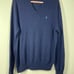 Polo Ralph Lauren Washable Wool V-Neck Sweater size L6 Hunter Navy NWOT