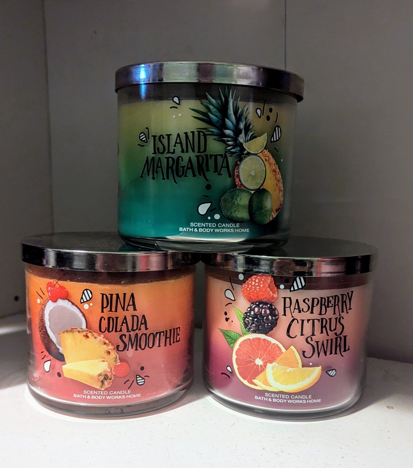 HTF BBW Squeeze the Day 3 Wick Candles