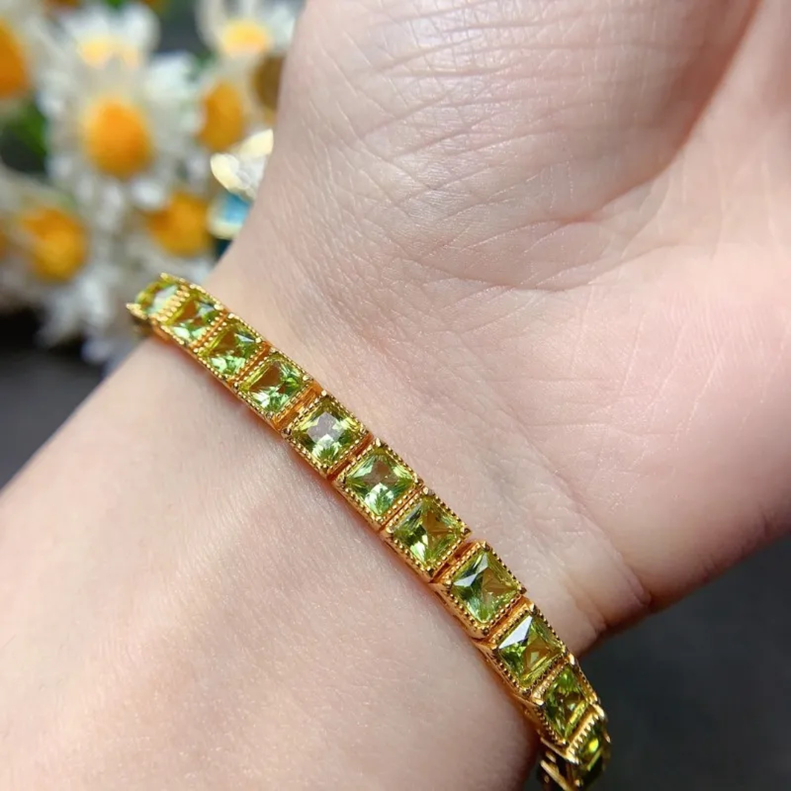 Genuine Natural Peridot, Natural Peridot Stone, Peridot Stone Bracelet Natural