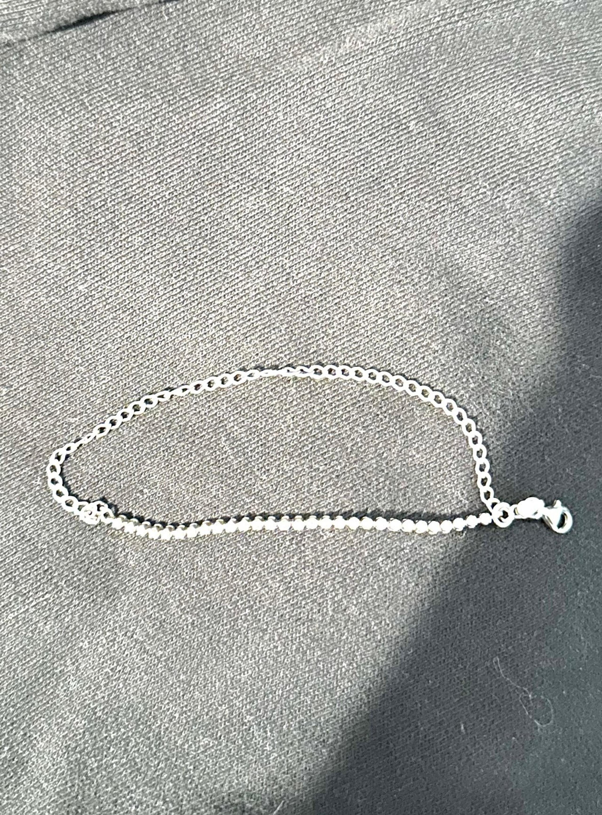 Diamond and silver bracelet