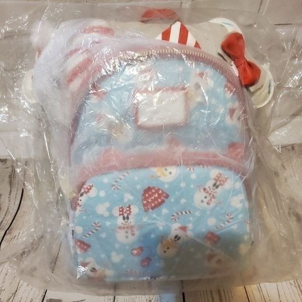 Loungefly Disney Mickey Mouse Snowman Mini Backpack + Ears Set