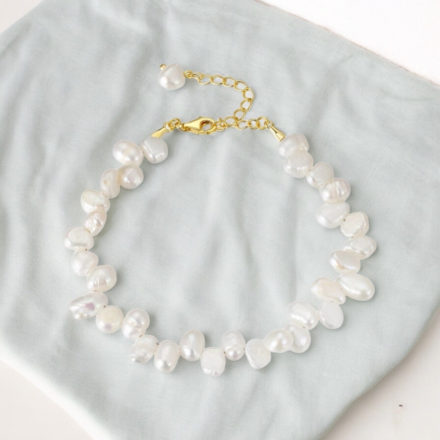 NEW sterling silver freshwater cultured pearl bracelet jewelry gift B24