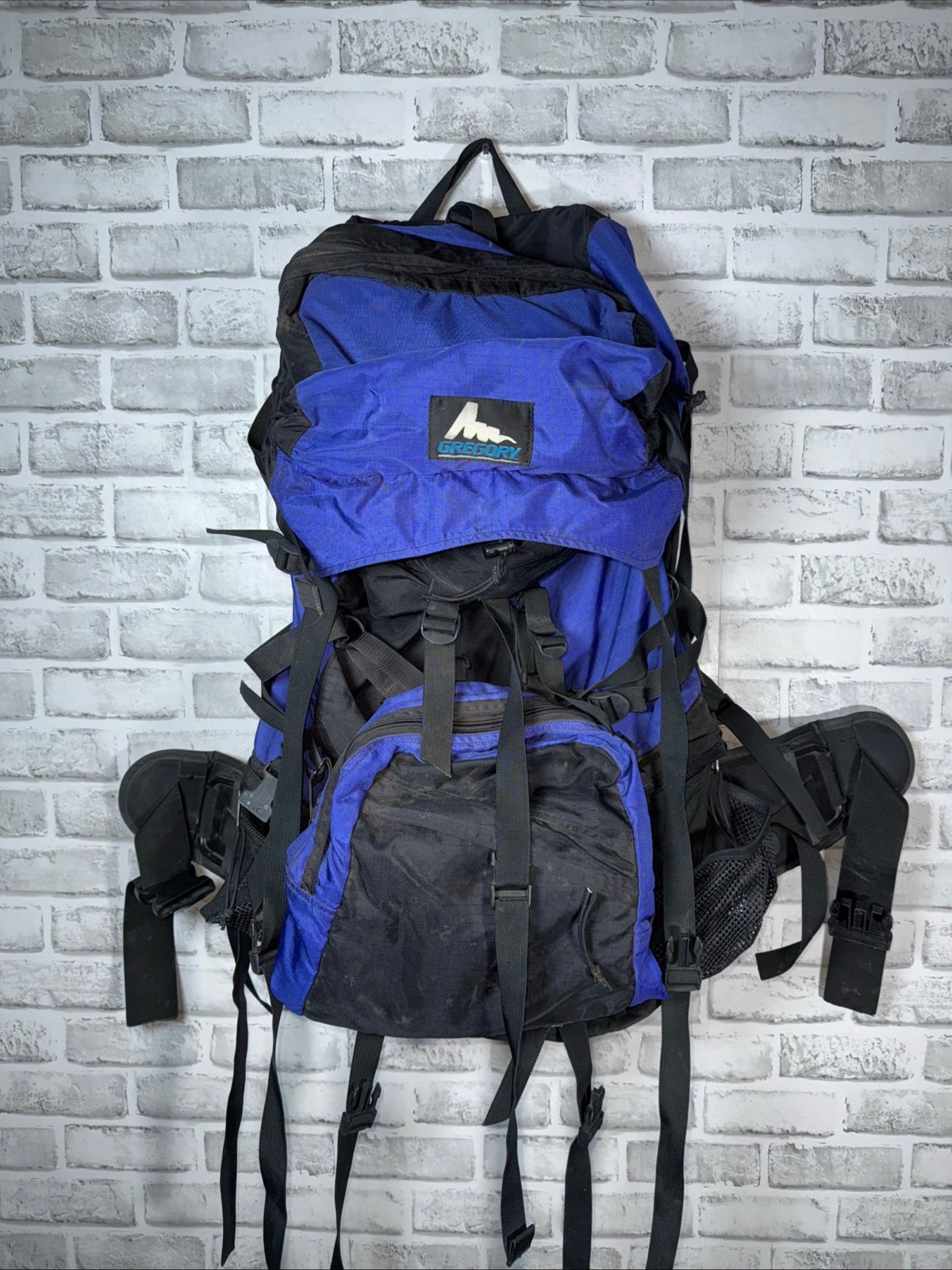 VTV Gregory Backpack Internal Frame Sz L Blue Black Backpacking Day Pack