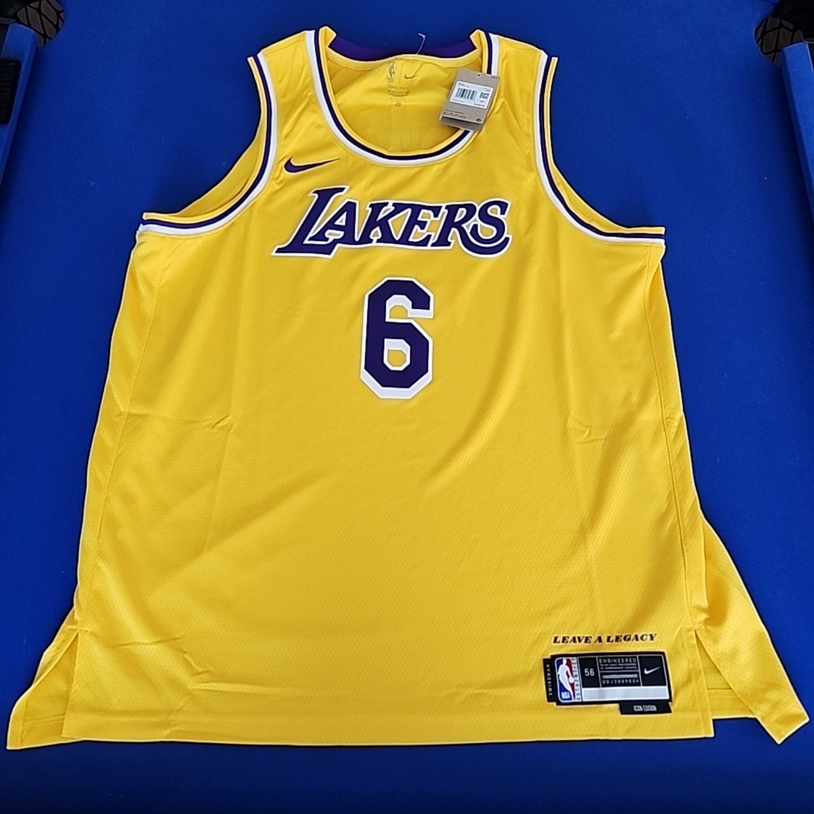 2XL XXL Nike LA Lakers Lebron James #6 Swingman Icon Edition Gold Jersey Mens