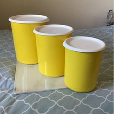 Tupperware Set of 3 Containers Yellow