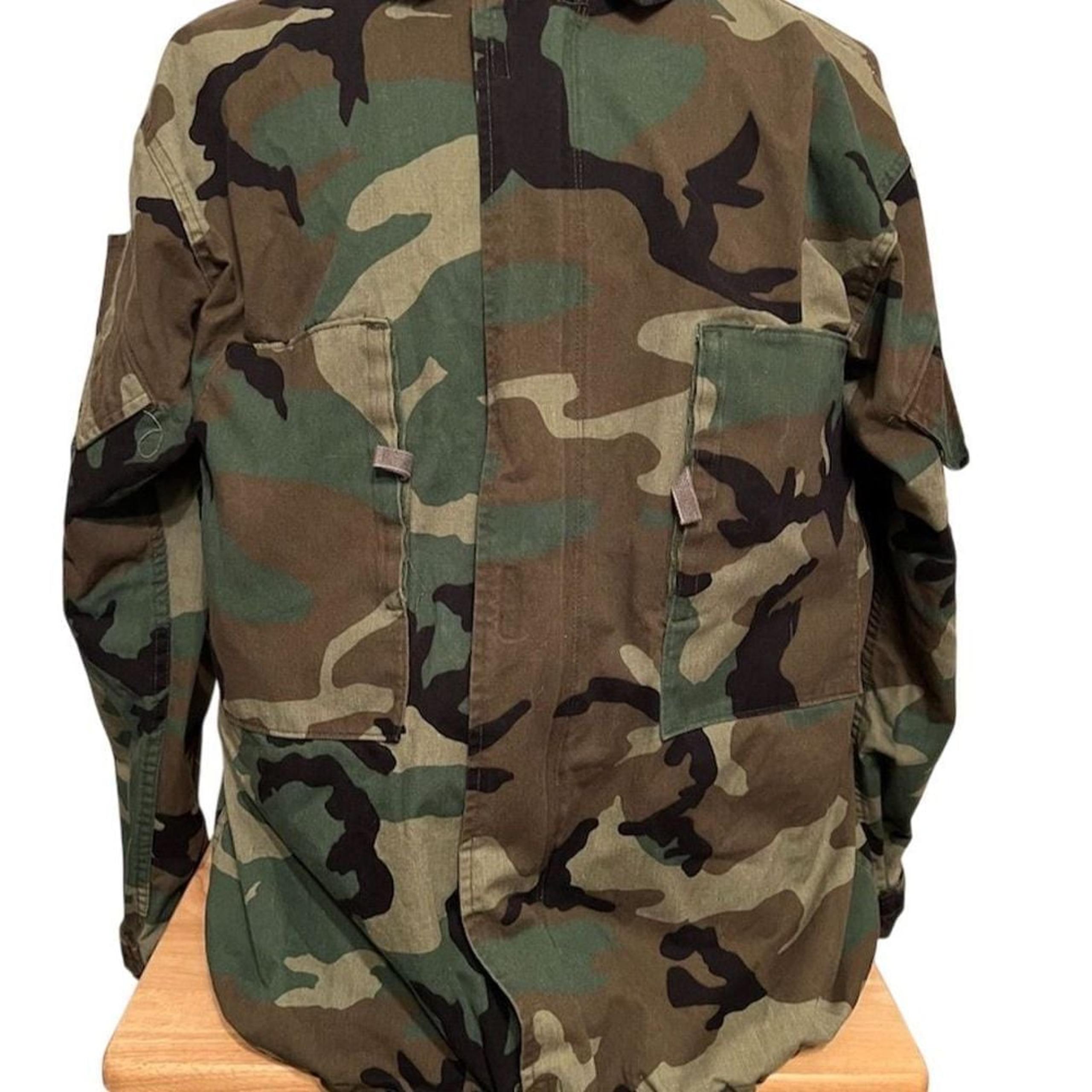 Vintage 90s US Army Camo Field Jacket Men's M Military Green Coat EUC LARP