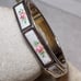 Vintage Guilloche Enamel Bracelet Pink Rose Gold tone