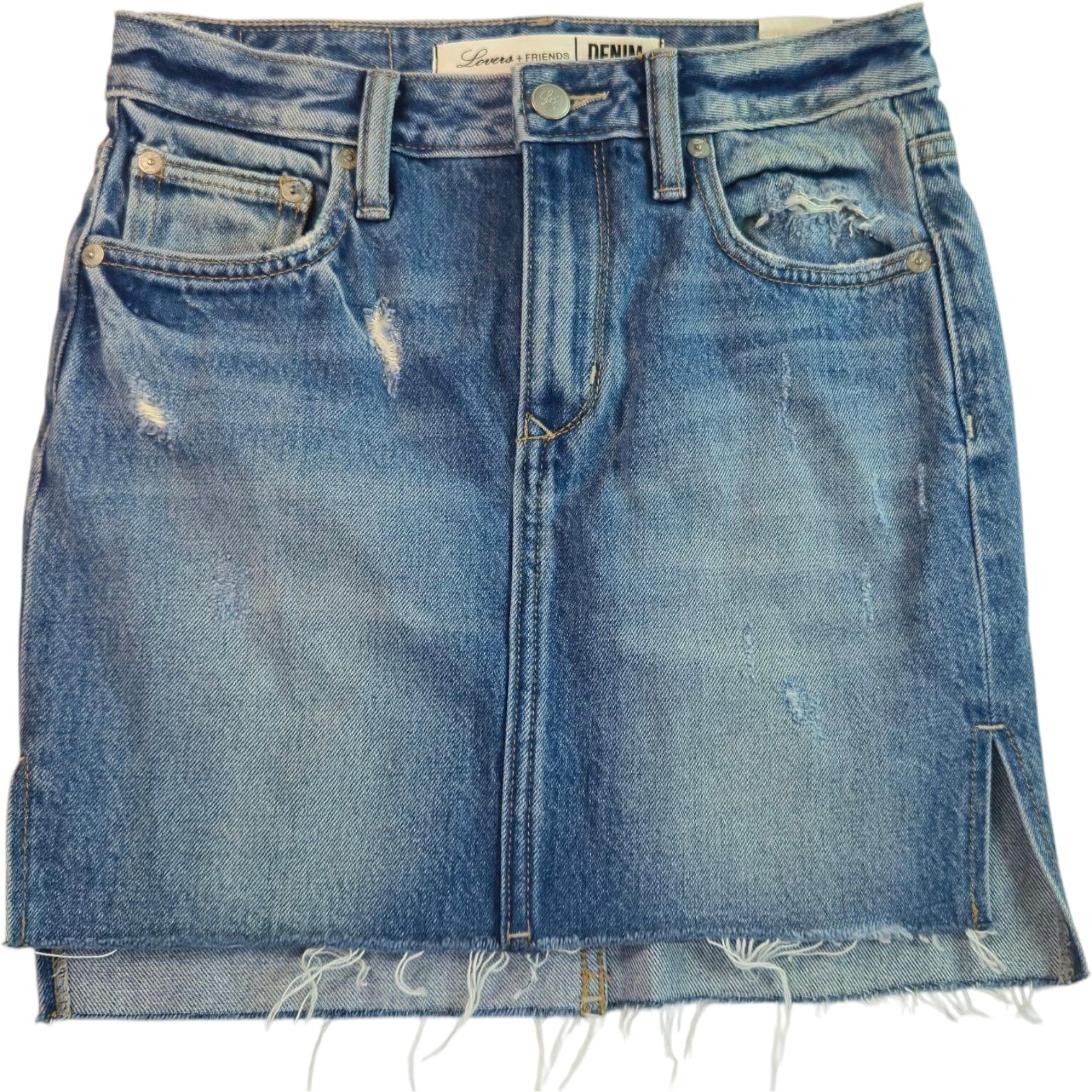 Lovers and Friends Elijah Baxter Mini Skirt Distressed Y2K Grunge Size 28