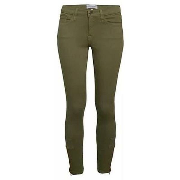 Etienne Marcel Zip-Cuff Army Green Skinny Jeans
