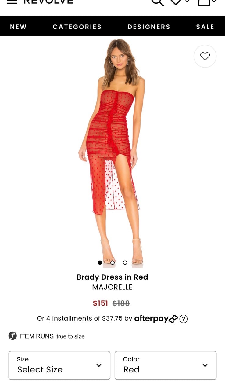 MAJORELLE REVOLVE Brady dress in Red