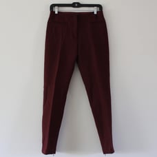 Tara Jarmon Wool Seamed Trouser Dress Pants Tapered Leg Wine 36 (2)