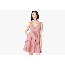Kate Spade Mini Gingham Vineyard Dress V Neck Red White Check Tiered Summer Sun
