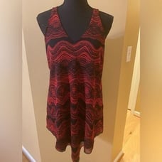 Alfani NWT red and black handkerchief hem halter top. Size XL.