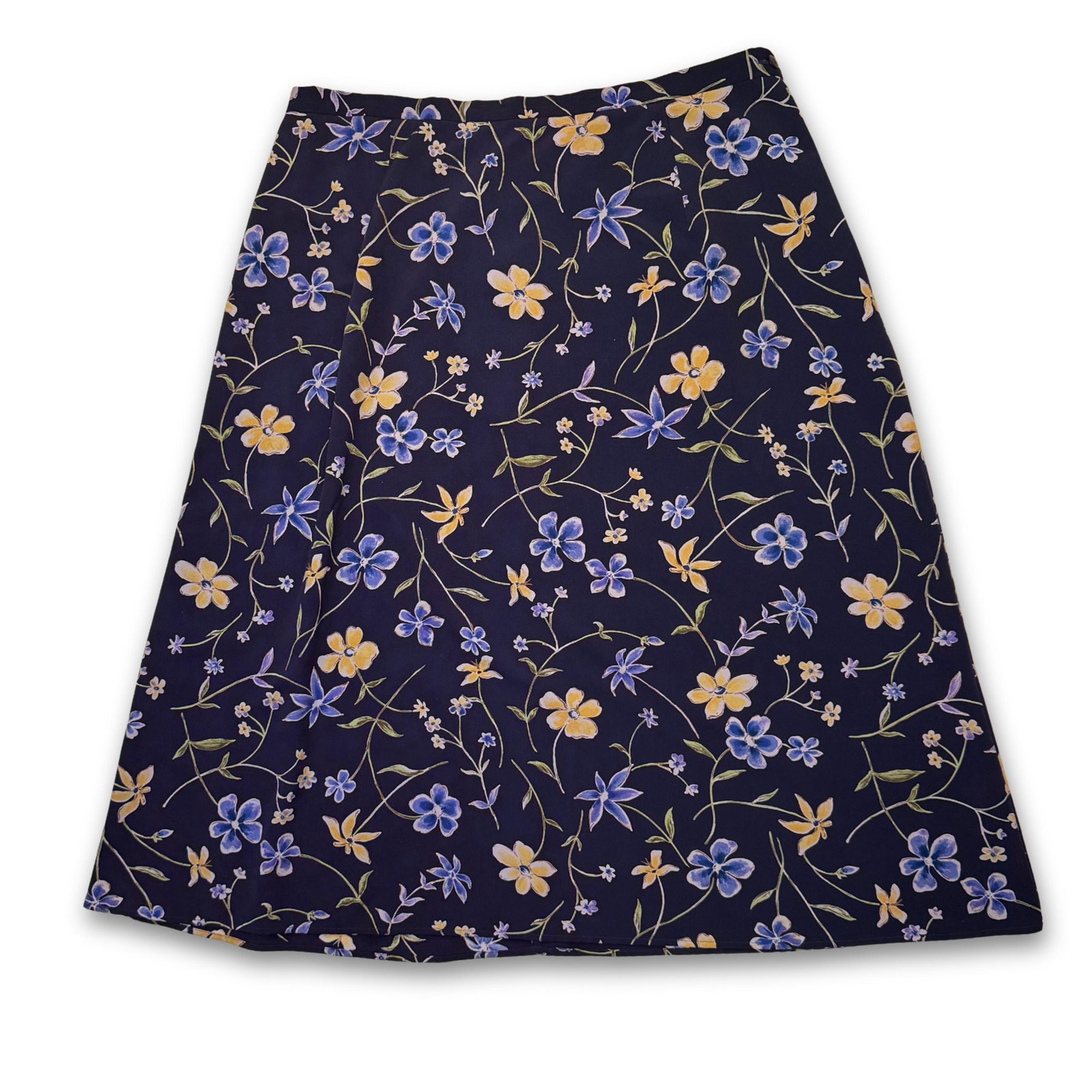 Vintage Requirements Woman Floral A-Line Plus Size Midi Skirt | Women's 2X