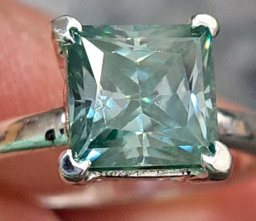 *CERTIFIED* 2.50 Ct Princess Cut Natural HPHT Diamond Ring Size 7.25