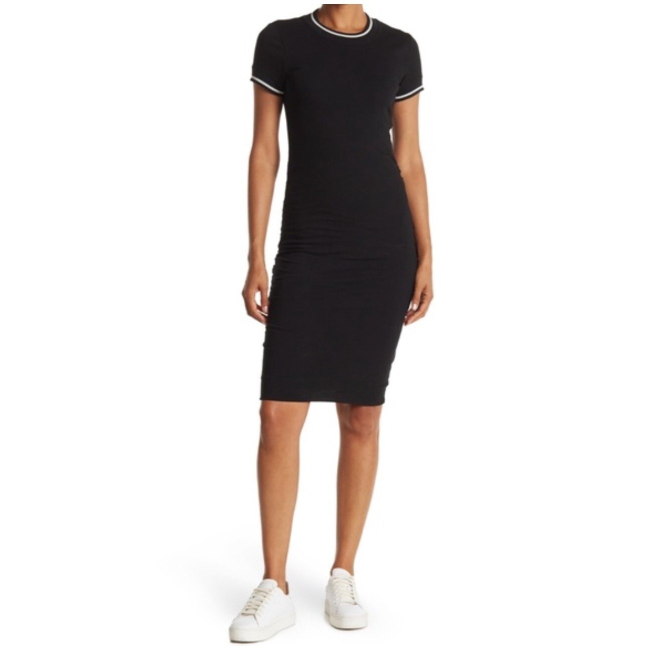 NWT James Perse 1 Pencil Slim Fitted Stretch Black Dress Size Small